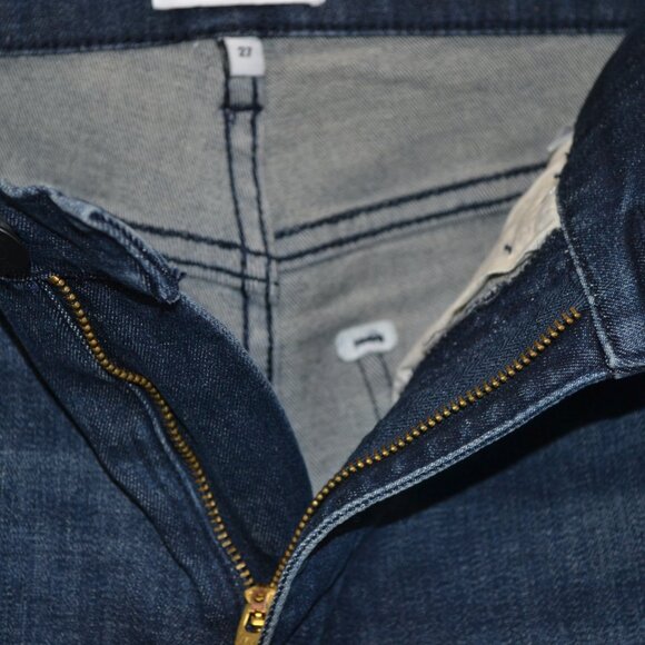 Pistola Womens 27 Blue Denim Straight Leg 5 Pocket Skinny Ankle Relaxed Jeans - Picture 7 of 9